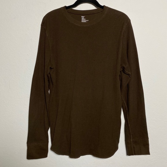GAP Other - Gap Brown Long Sleeve Thermal Shirt Mens Large Minimalist Casual Normcore Comfy